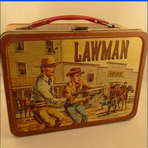 vintage lawman metal lunch box etsy|Lunch Box Vintage Metal .